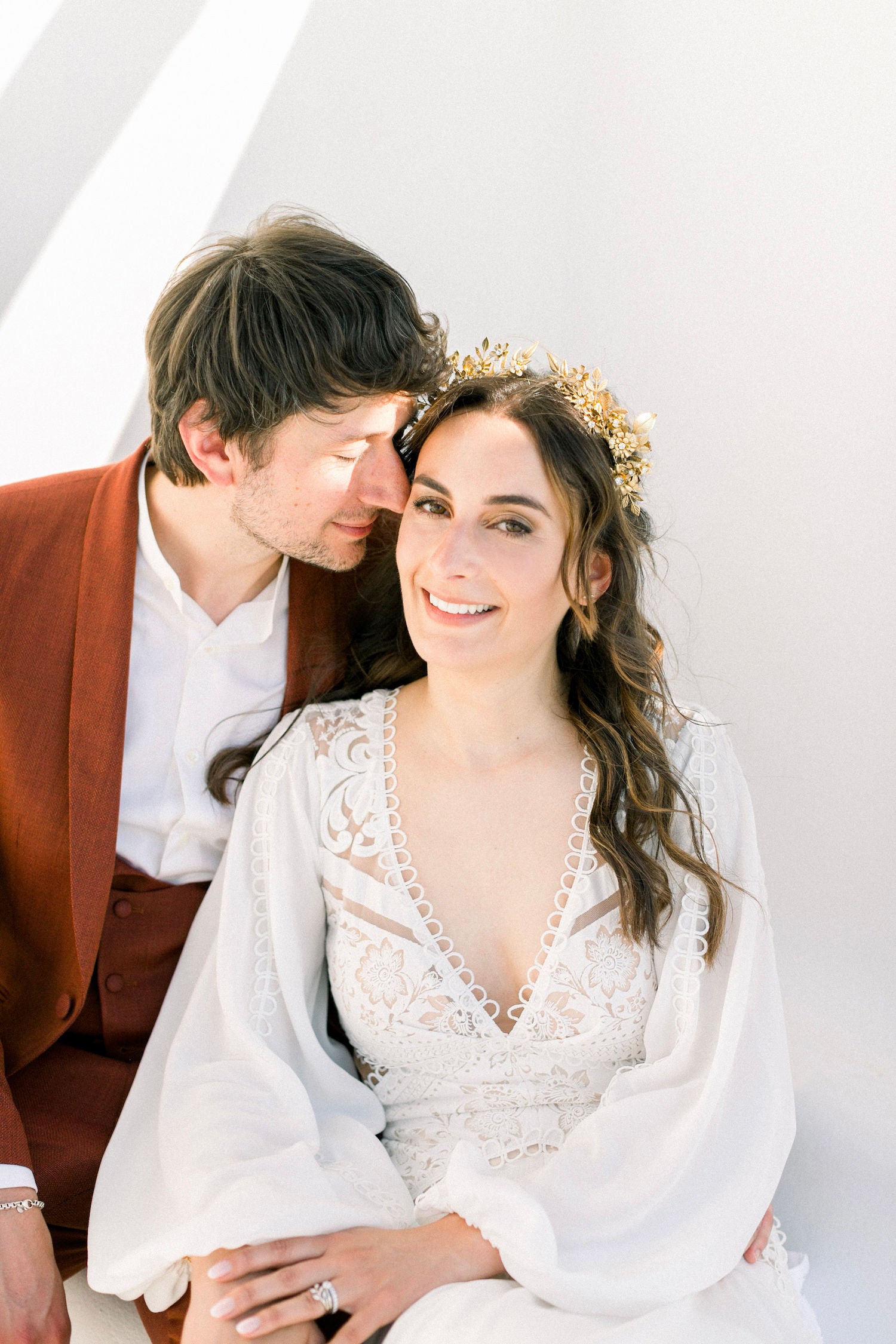 Bride and groom, wedding couple in Paros