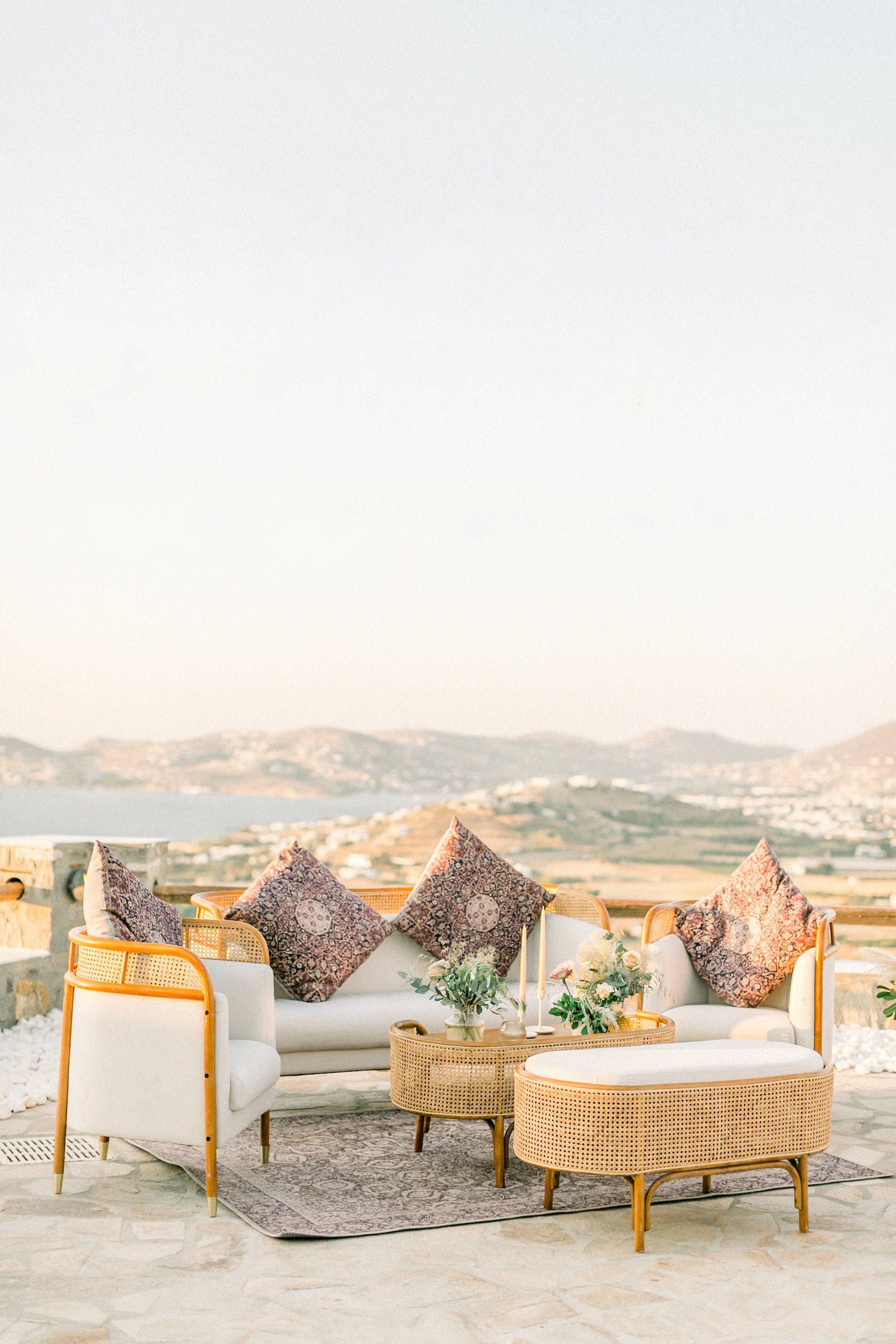 Cocktail furniture, wedding in Paros